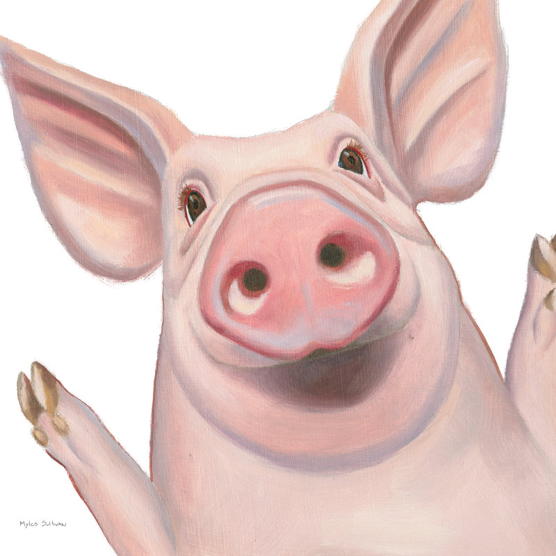«Farm Friends IV» par Myles Sullivan, reproduction d'art sur toile tendue, H 12 po x l 12 po