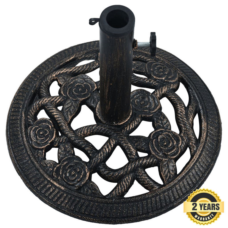 Kaneohe Cast Iron Free Standing Umbrella Base, Brown
