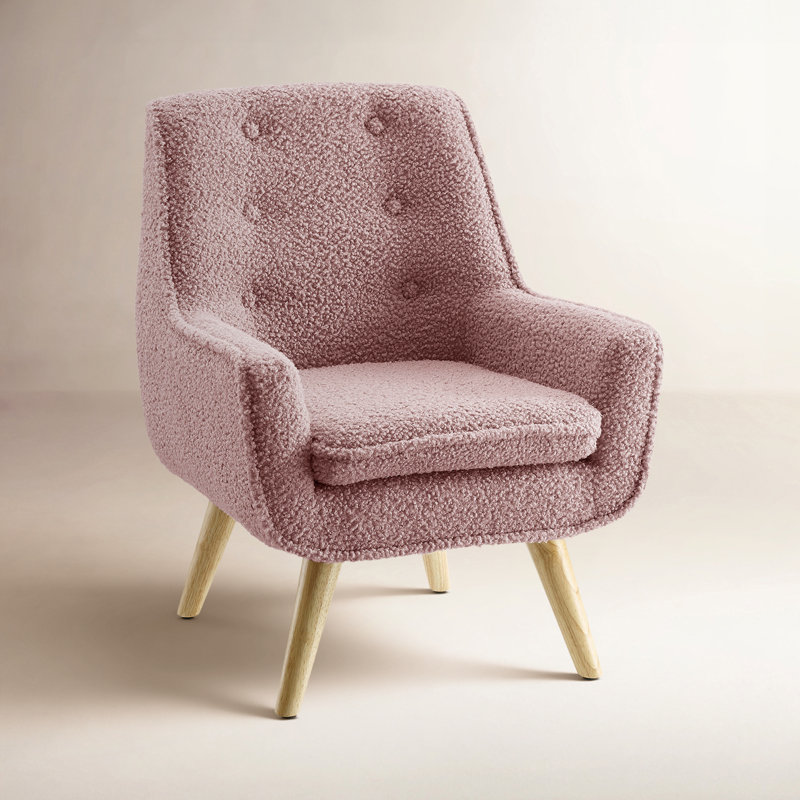Chaise en sherpa pour enfants 14,5 po, Rosé