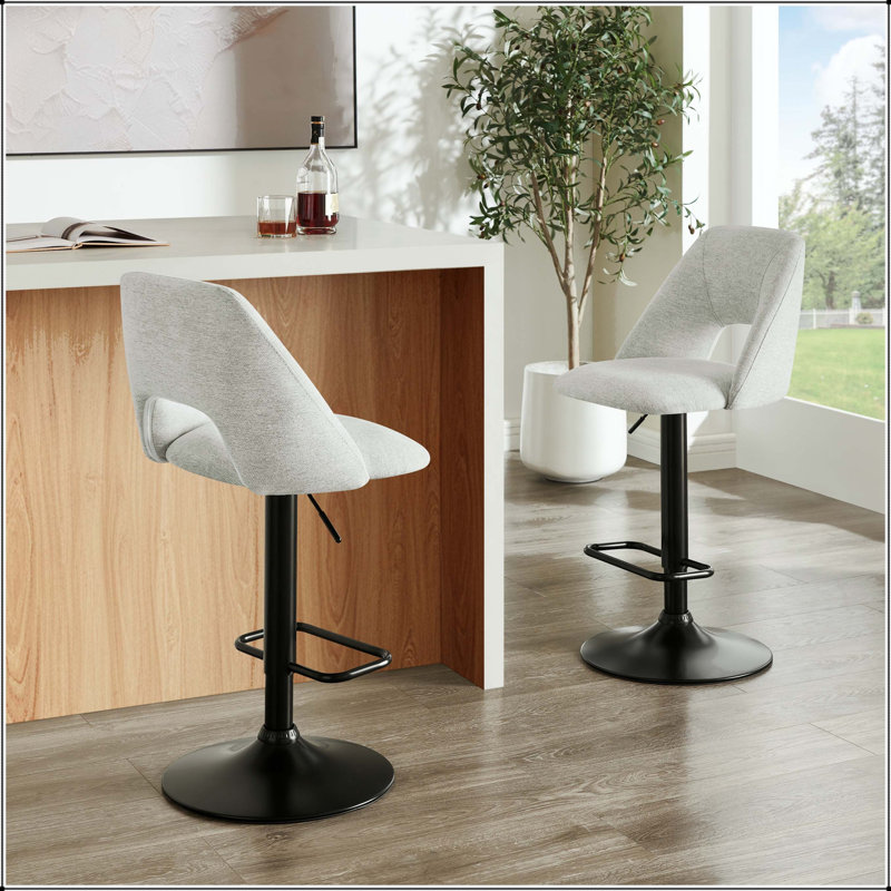 Ensemble de 2 tabourets de bar réglables Nuvia, Gris