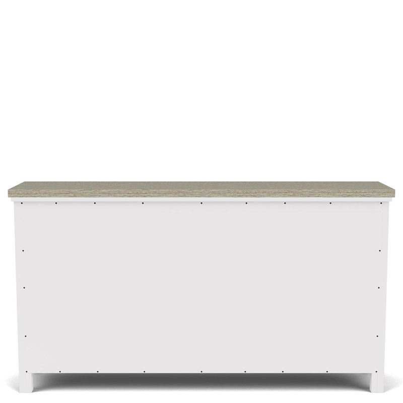 Gabby 69.5" W 7-Drawer Solid and Manufactured Wood Double Dresser, White/Gray