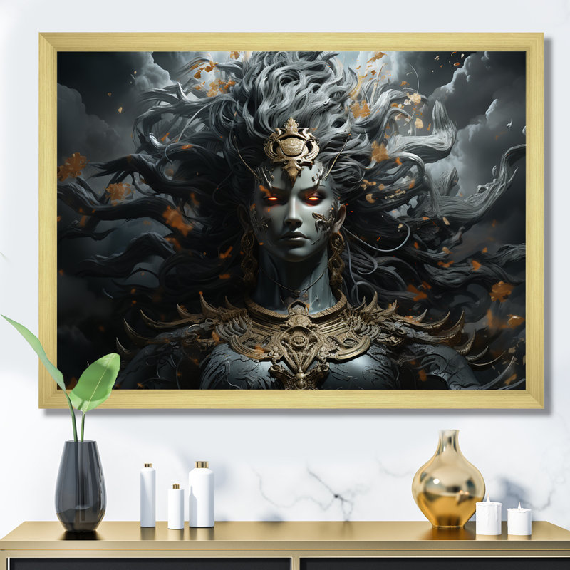«Hinduism Indras God I», reproduction sur toile, Cadre doré simple, H 12 po x l 20 po x P 1 po