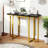 Console Table 42'' Modern Faux Marble Entryway Table w/ Geometric Metal Frame Black-58444556