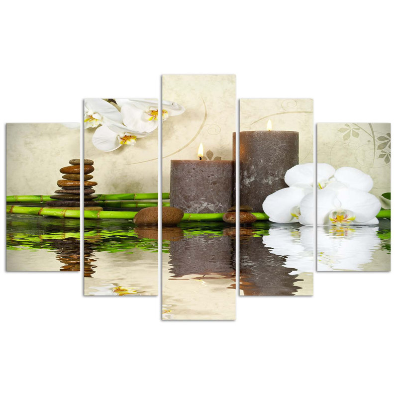 Zen Spa Candle Orchid - No Frame Print on Canvas, 70cm H x 100cm W