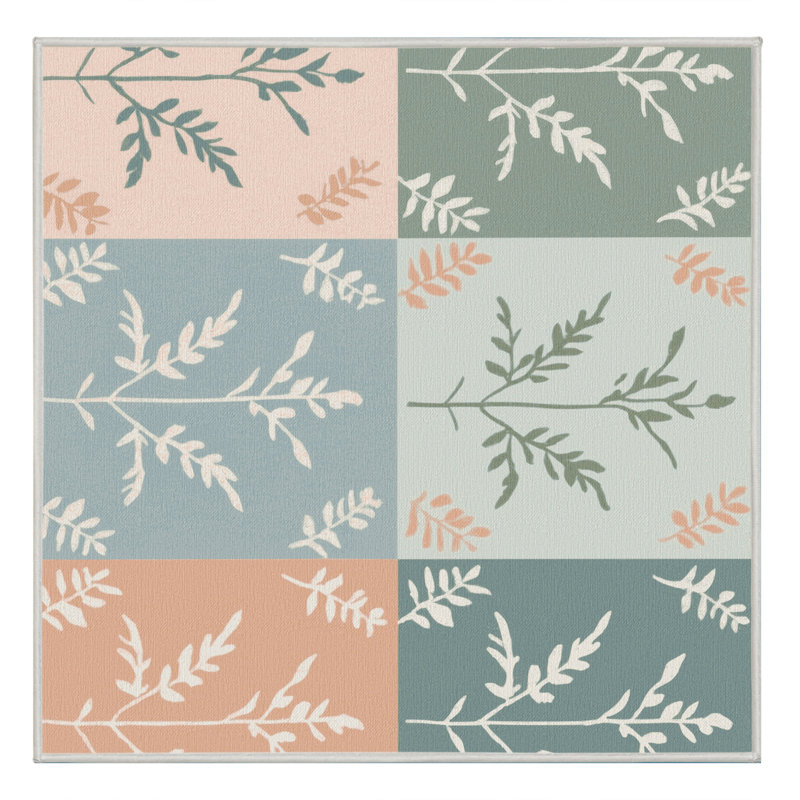 Blushing Petals Rug, Square 7'