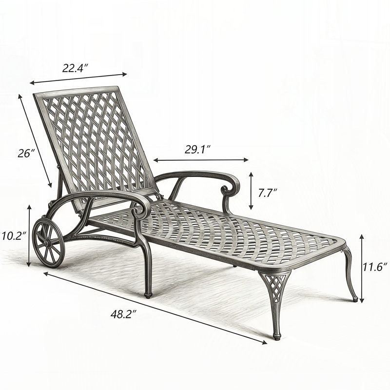 Chaise longue en aluminium coulé brun 1Pcs, Brun