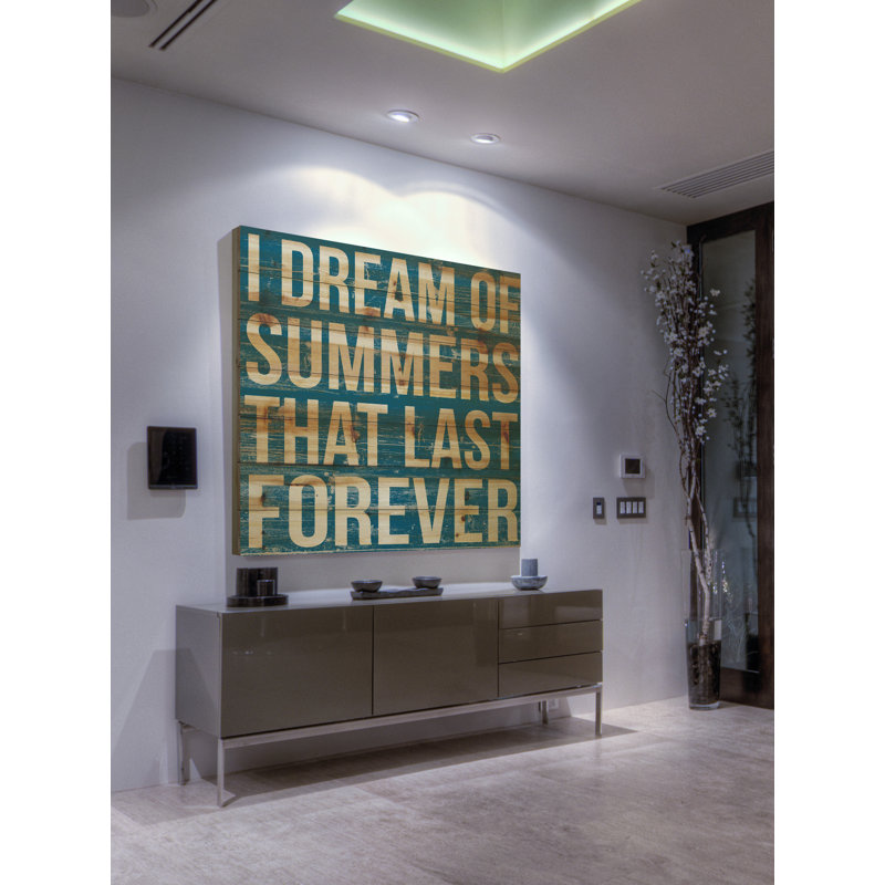 «I Dream of Summers», reproduction sur bois de pin naturel, H 32 po x l 32 po x P 1,5 po