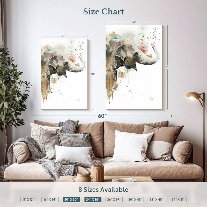 Brampt Water Elephant, 36" H x 24" W