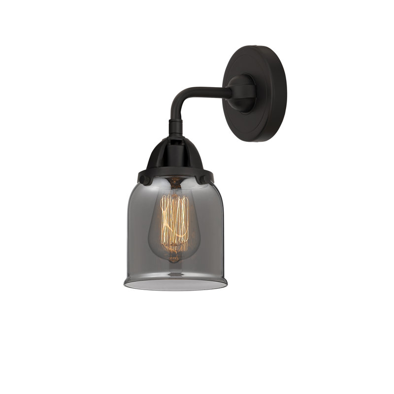 Shauna Armed Sconce, Incandescent, Plated Smoke, Matte Black