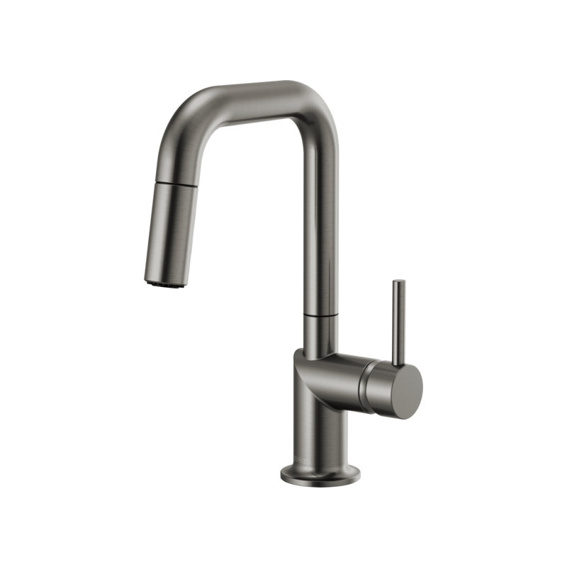 Odin® Pull-Down Prep Faucet with Square Spout, Luxe Steel, Lever