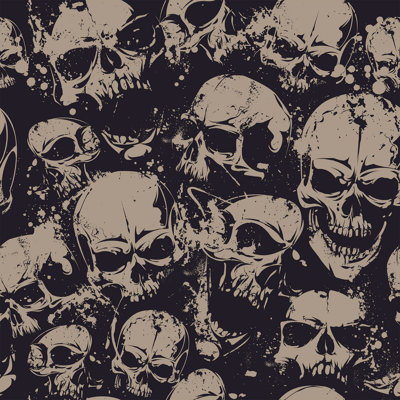 Kersten Skulls Teens Removable Peel and Stick Wallpaper Panel