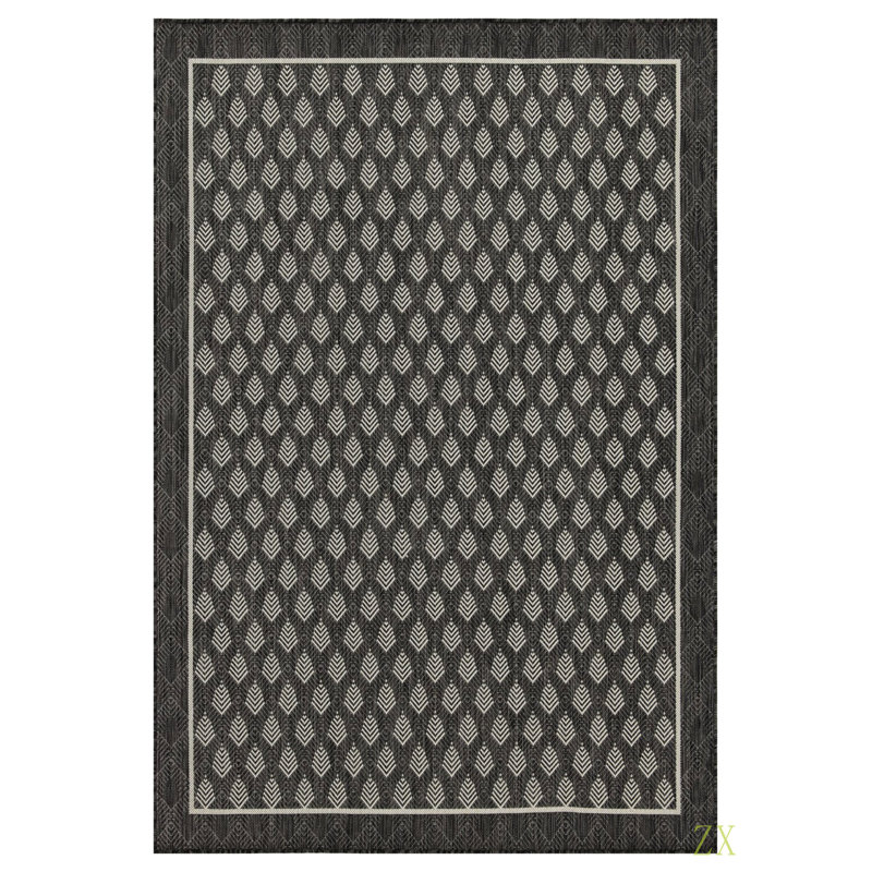 Pavillon de jardin permanent en métal 10 po X 10 pi 3 po Tapis intérieur / extérieur, Noir, Rectangle 7 pi 10 po x 10 pi 3 po