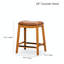 Tabouret de bar de 30 po, cuir blanc et noir, structure en bois franc massif pour une durabilité dans la cuisine Siège confortable avec mousse haute, s'adapte aux environnements-1703432052-1703431944