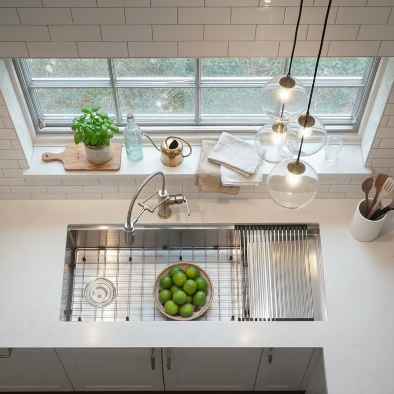44'' L Stainless Steel Single Basin Kitchen Sink