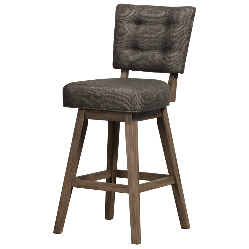 Donnelly Swivel Upholstered Counter Stool with Solid Wood Frame, Counter Stool (26" Seat Height)