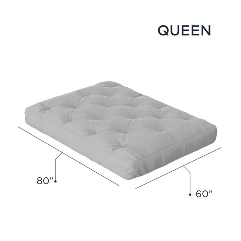 Matelas en mousse à ressorts ensachés Futon, Gris, Grand
