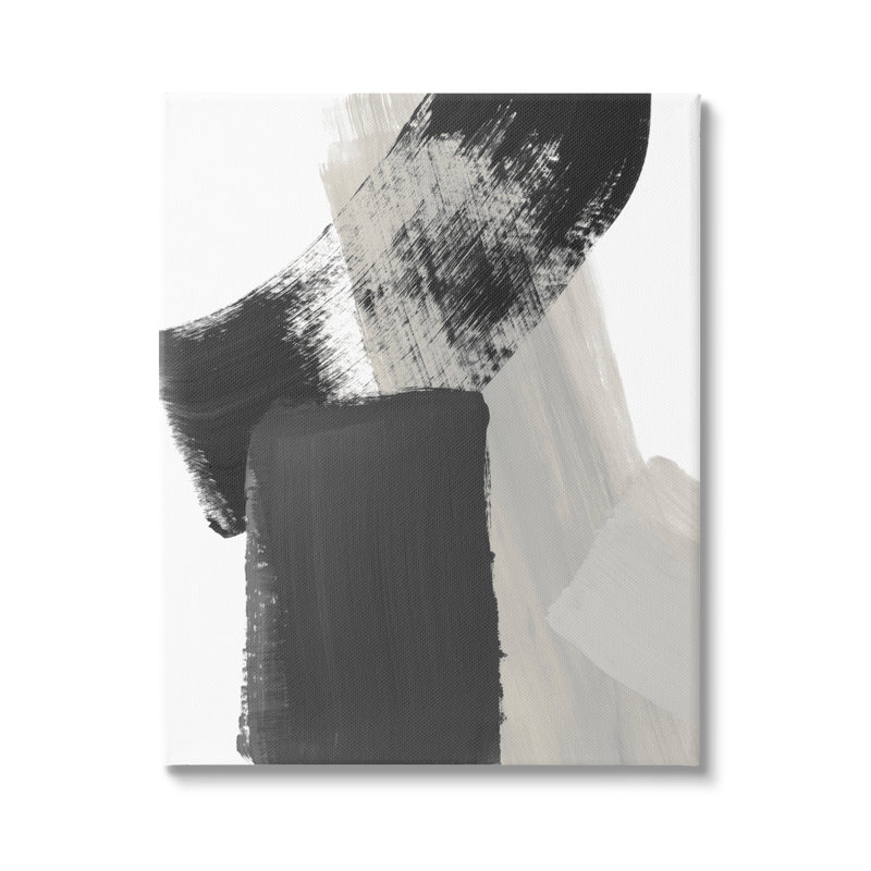 «Black & Beige Abstract» sur toile par Lanie Loreth, H 40 po x l 30 po x P 1,5 po