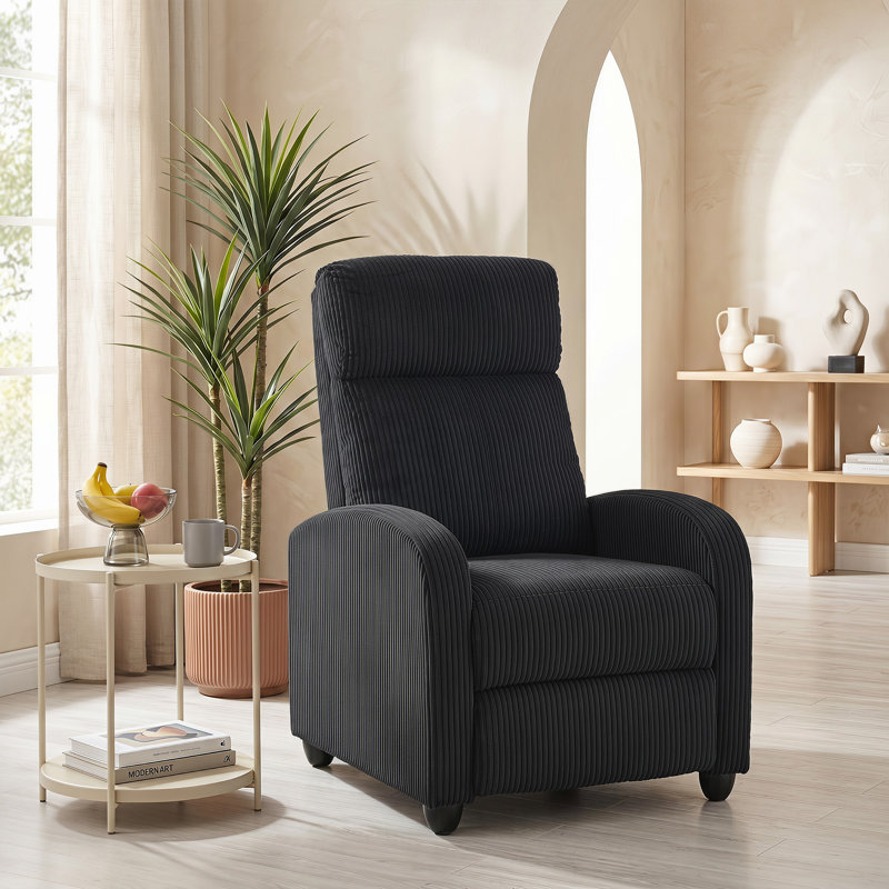 Fauteuil inclinable avec siège rembourré, siège de cinéma maison, noir, Black