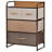 4-Drawer Wide Storage Dresser with Foldable Fabric Drawers, Rustic Wood Top Drawer Unit with Anti-Tip Kit & Adjustable Feet for Living Room, Hallway