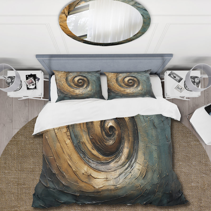 Ensemble de housse de couette tourbillon bronze, Housse de couette très grand et 2 très grandes t