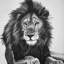 Reproduction matelassée encadrée blanc Lion King Lion | Décoration intérieure-479433031