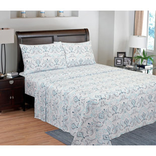 100% Cotton Percale Paisley Sheet Set