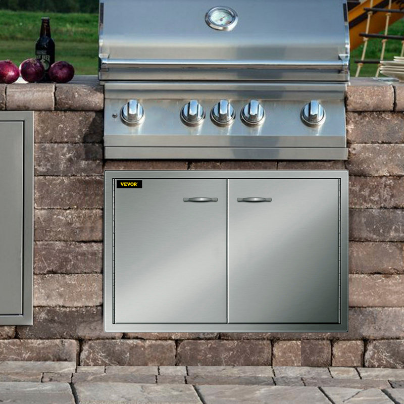 Stainless Steel Double Access BBQ Door with Handles