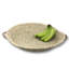 Handwoven Palm Tray with Leather handles-1037163144