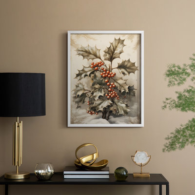 «Christmas Holiday Art DCCX III», reproduction d'art encadrée - bois massif