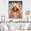 «Pink and Blue Butterfly Woman Angel I», art mural glamour