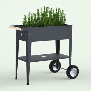 Jardinière sur roulettes en acier galvanisé Herstera