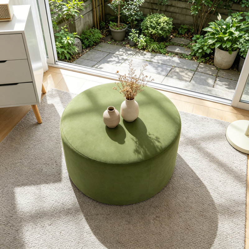 Ottoman, Olive Green Corduroy