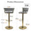 Swivel Upholstered Adjustable Height Bar Stool-393907101-428650036