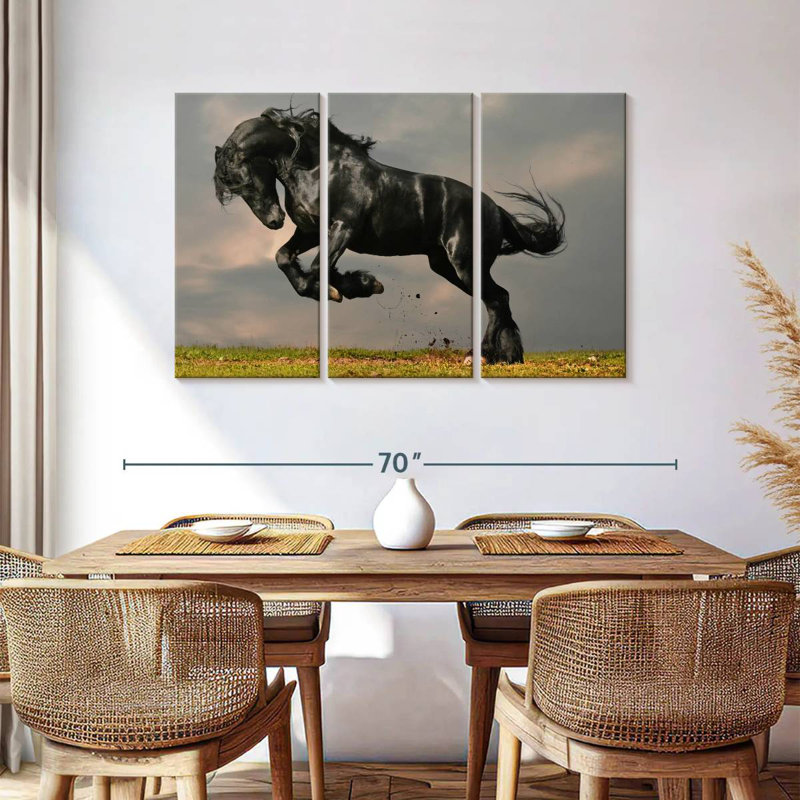 Brampt Striking Friesian Stallion, 36" H x 57" W