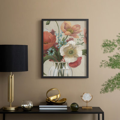 «Poppy Time I», reproduction encadrée - bois massif