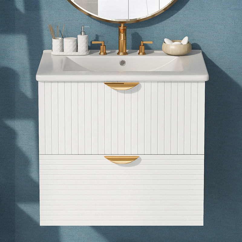 24'' Single Bathroom Vanity with Top, White