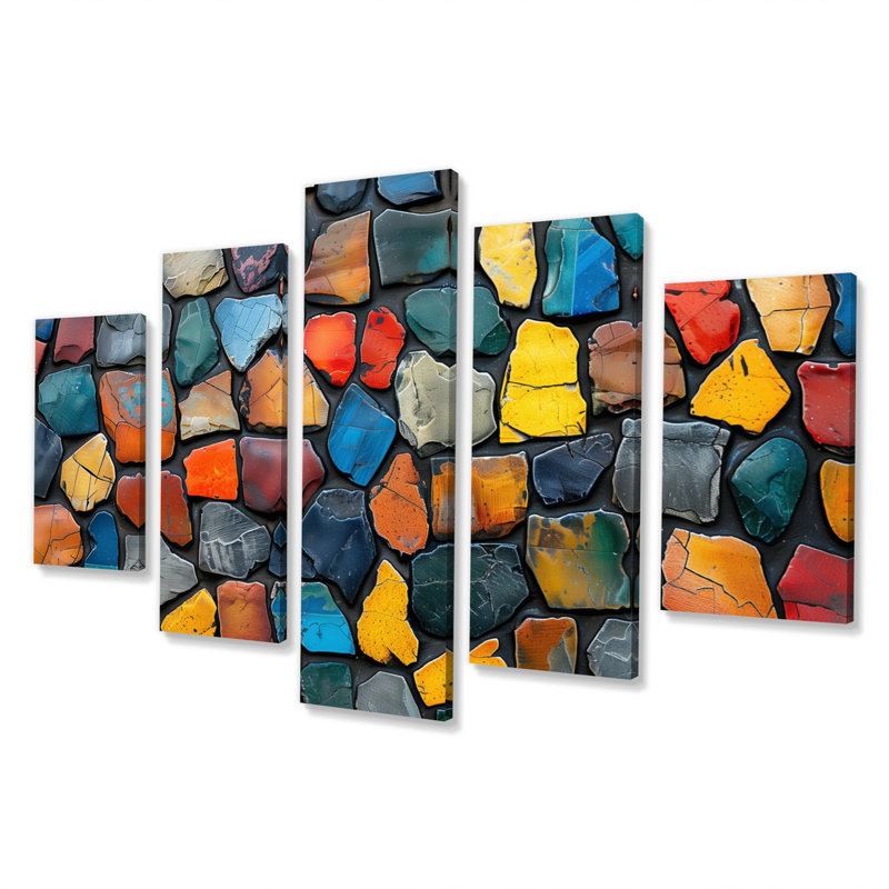 Carreaux de mosaïque colorée, ensemble de salon art mural mosaïque beauté II