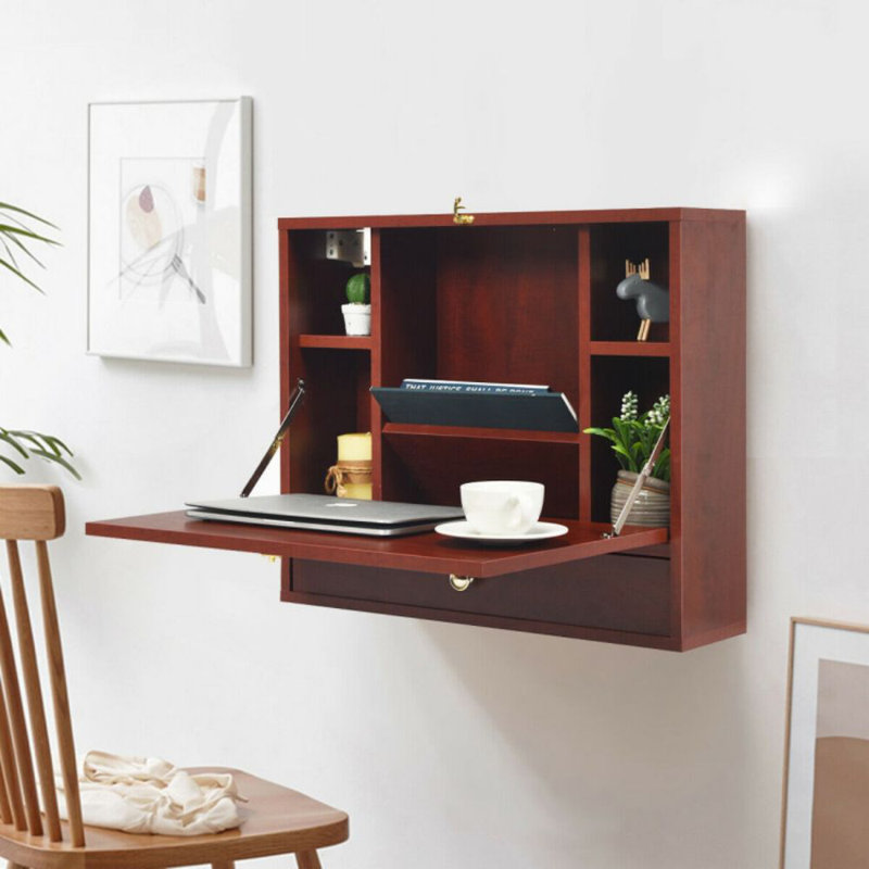 Chaeli Floating Desk, Brown