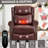 Heat Massage Manual Recliner Chair With Rocker And Swivel In Genuine Leather For Living Room,Red