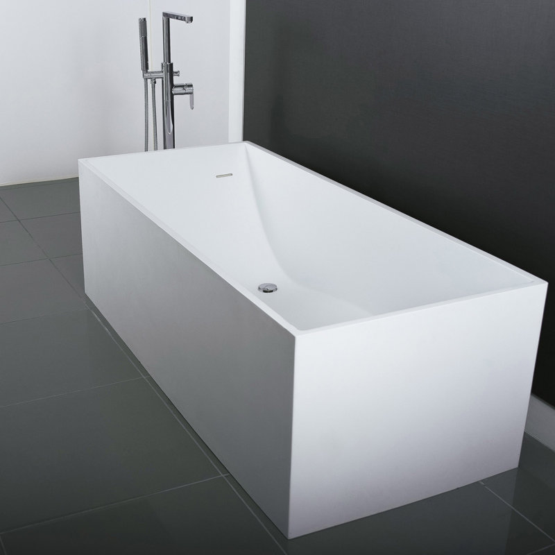 Square Freestanding Solid Surface Bathtub