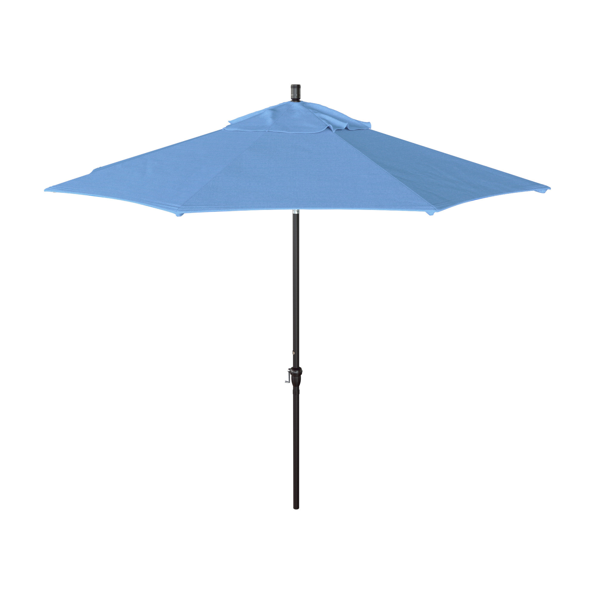 Camry 9-Foot Bronze Aluminum Market Patio Umbrella With Crank Lift And Autotilt In Sunbrella®, Canvas Cyan Sunbrella® Canvas