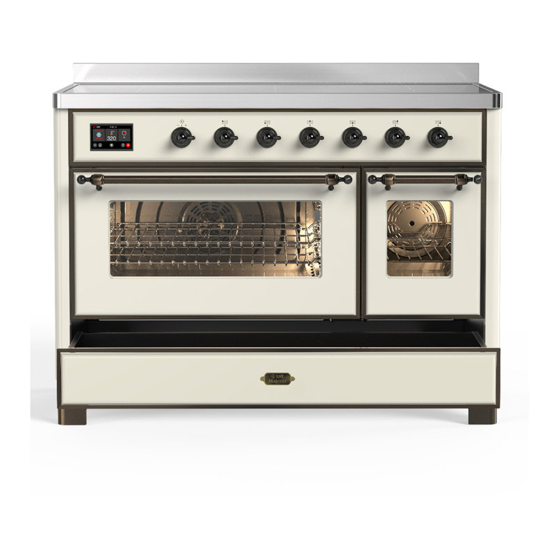 Majestic III Series 48 Inch Induction Range with 6 Induction Elements in Matte Graphite (Brass Trim), Burnished