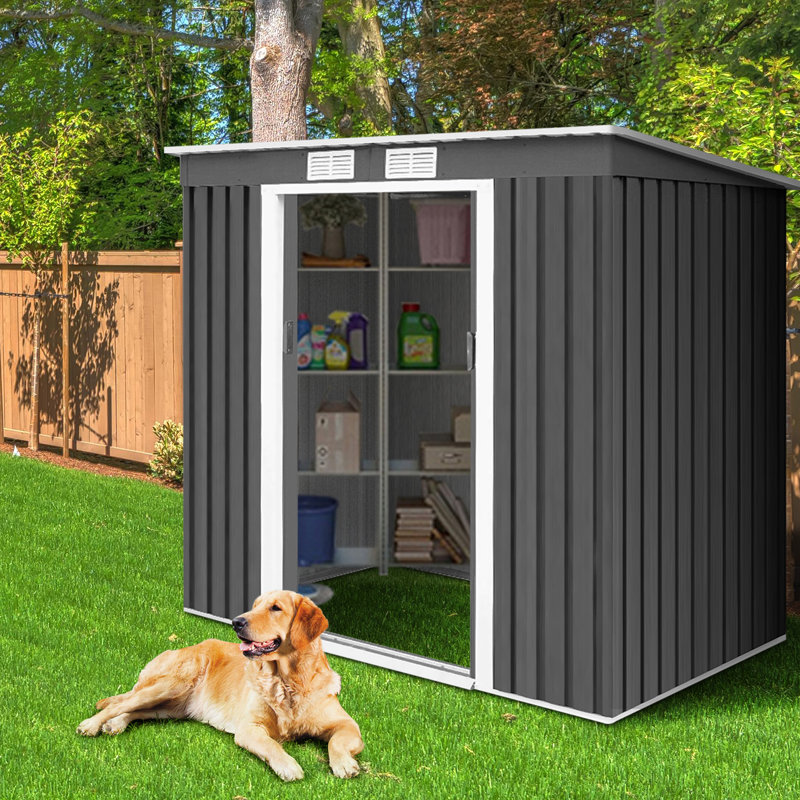 Bryher 5.5 ft X 7 ft Metal Flat Tool Shed