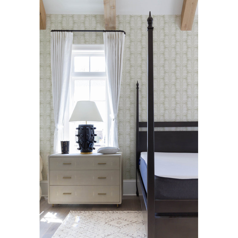 Organic Betty Palms 10' L x 24" W Wallpaper Roll, Camel, Non-pasted, Paper