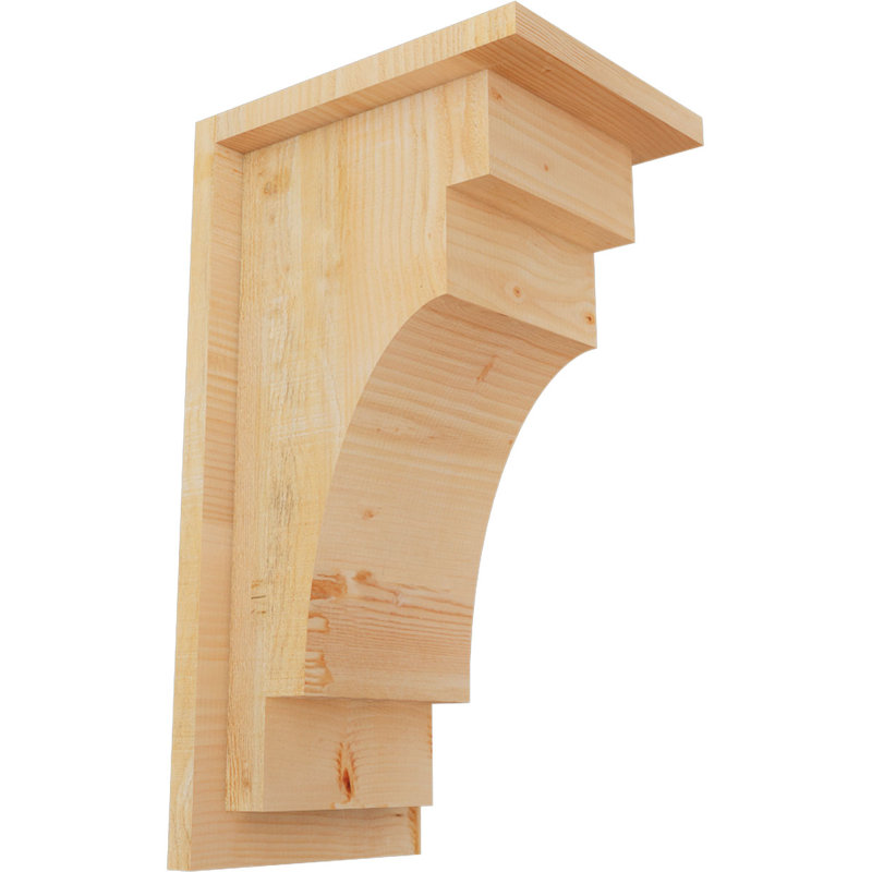 Corbeau méditerranéen avec contre-plaque, H 18 po x l 8 po x P 10 po, Sapin de Douglas, Sciage brut