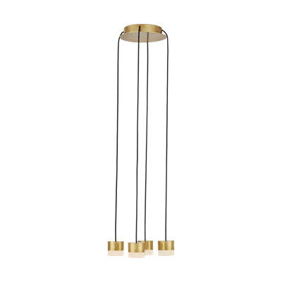 Sean Lavin Gable 4-light Chandelier in Hand Rubbed Antique Brass with Alabaster shade