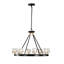 Noir mat + lustre en roue de chariot de style lustre en cristal de style campagnard pour salon