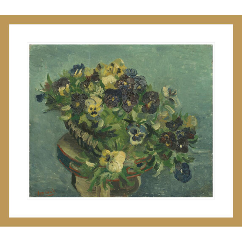 Panier de pensées par Vincent van Gogh, H 23,5 po x l 26,88 po