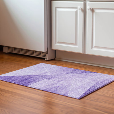 Premium Machine Washable Prisco Purple Rug