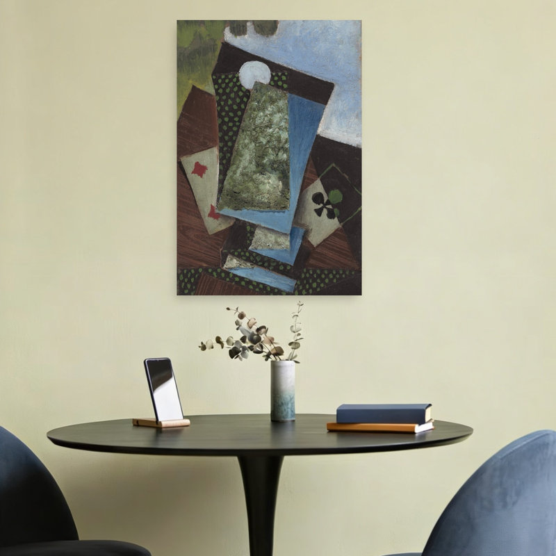 Ace Of Clubs And Four Of Diamonds, 1912 Abstract Contemporary Architecture Wall Art Print by Juan Gris - Wrapped Canvas Print